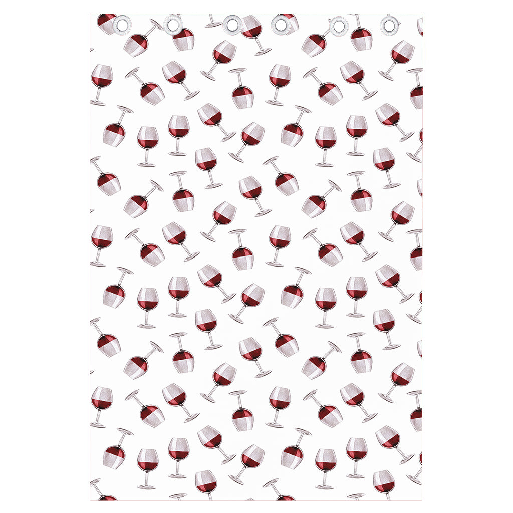 Glasses Of Wine Pattern Print Curtain