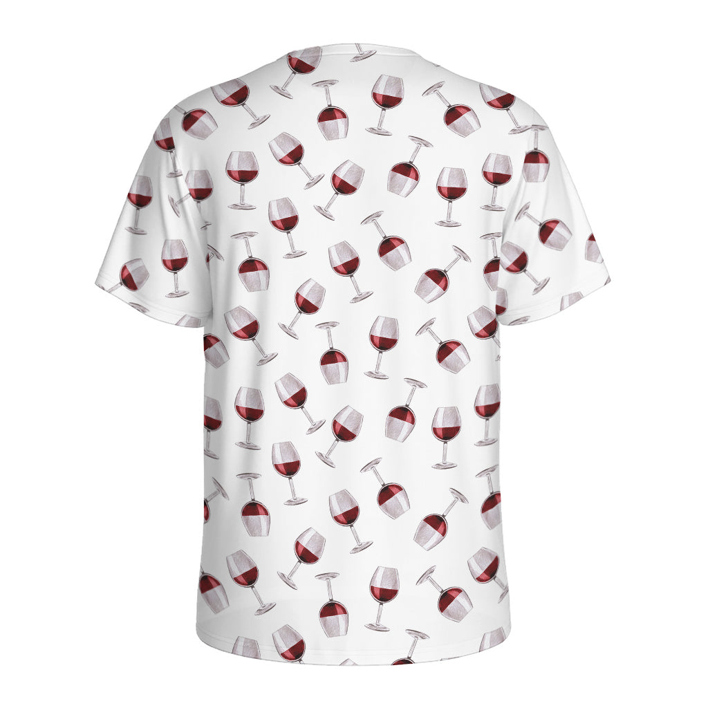 Glasses Of Wine Pattern Print Men's Sports T-Shirt