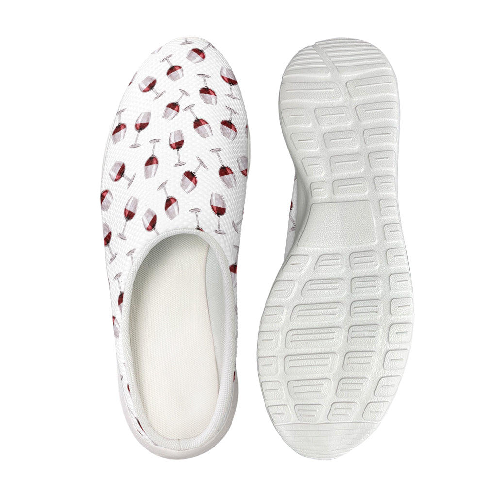Glasses Of Wine Pattern Print Mesh Casual Shoes