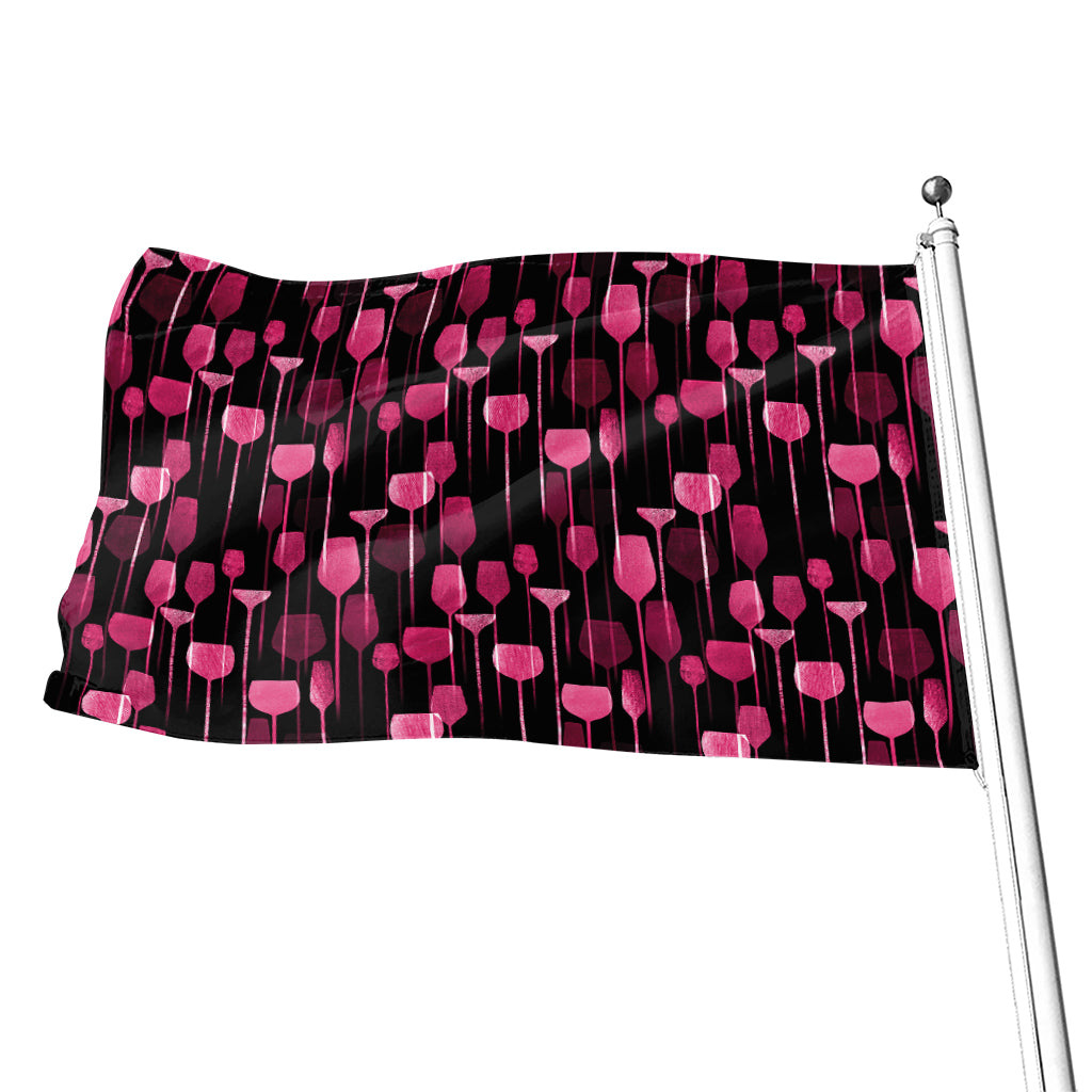 Glasses Of Wine Print Flag