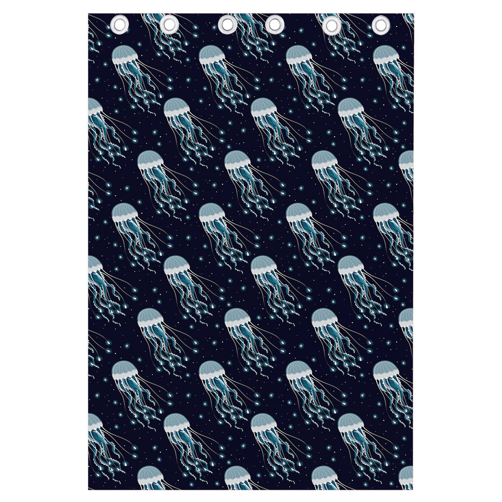 Glowing Jellyfish Pattern Print Curtain