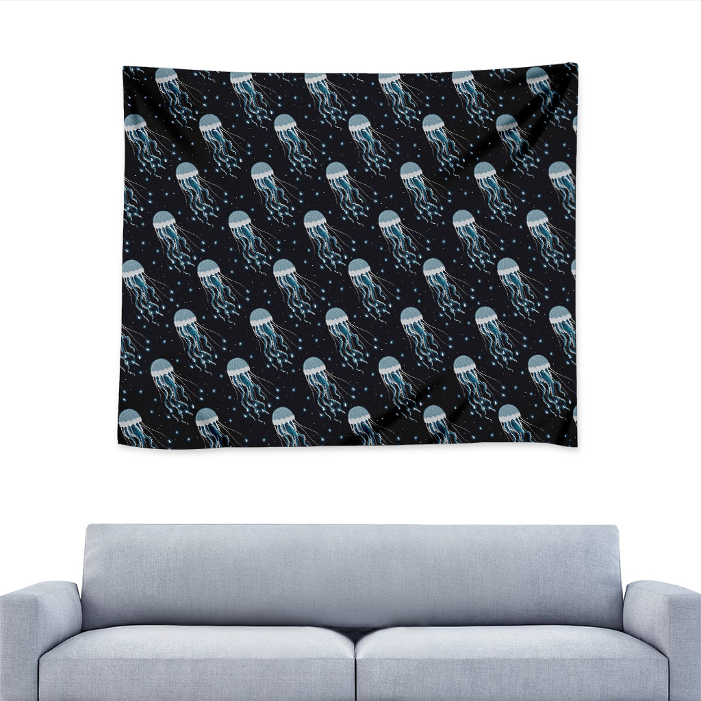 Glowing Jellyfish Pattern Print Tapestry