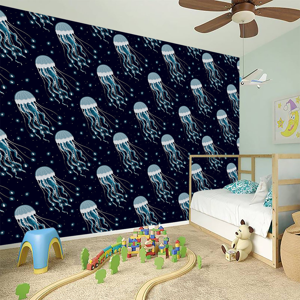 Glowing Jellyfish Pattern Print Wall Sticker