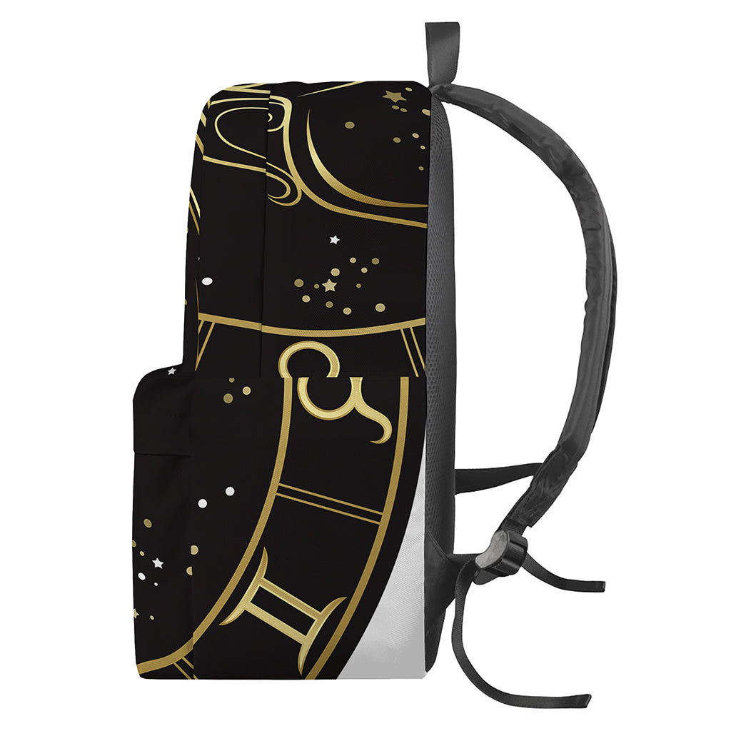 Gold And Black Aquarius Sign Print Backpack