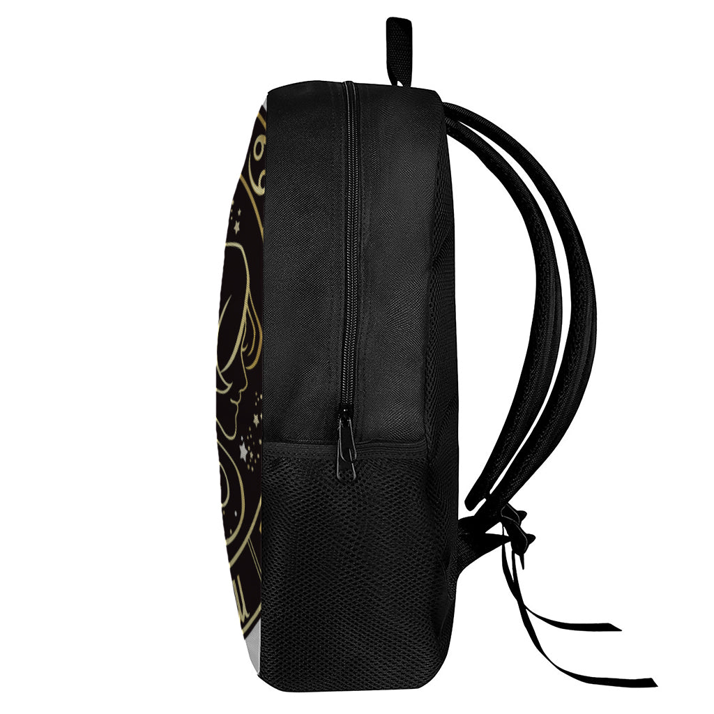 Gold And Black Gemini Sign Print 17 Inch Backpack