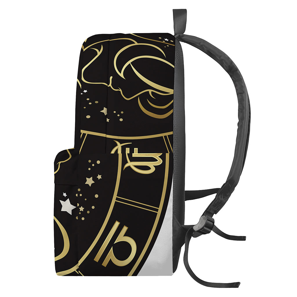 Gold And Black Gemini Sign Print Backpack