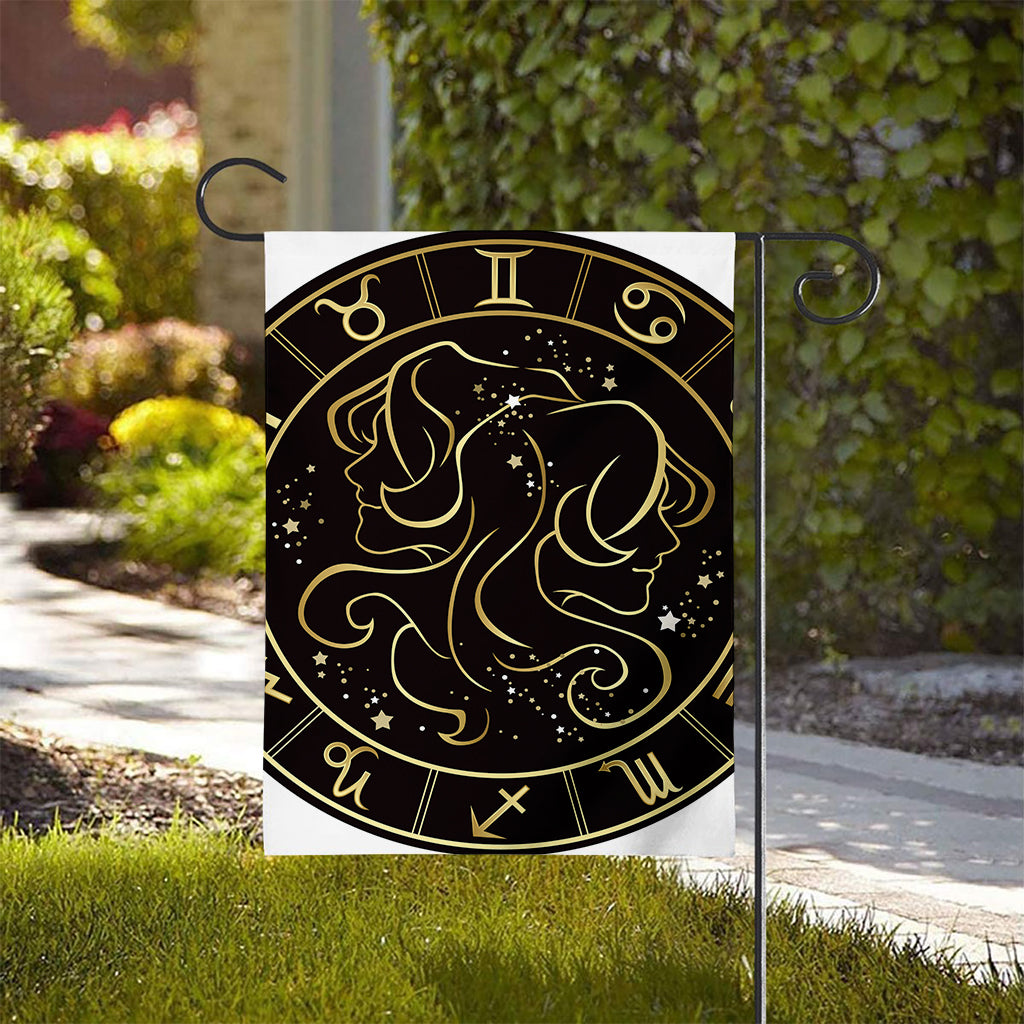 Gold And Black Gemini Sign Print House Flag