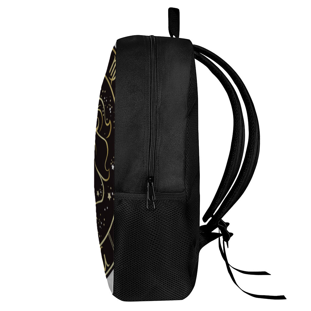 Gold And Black Leo Sign Print 17 Inch Backpack