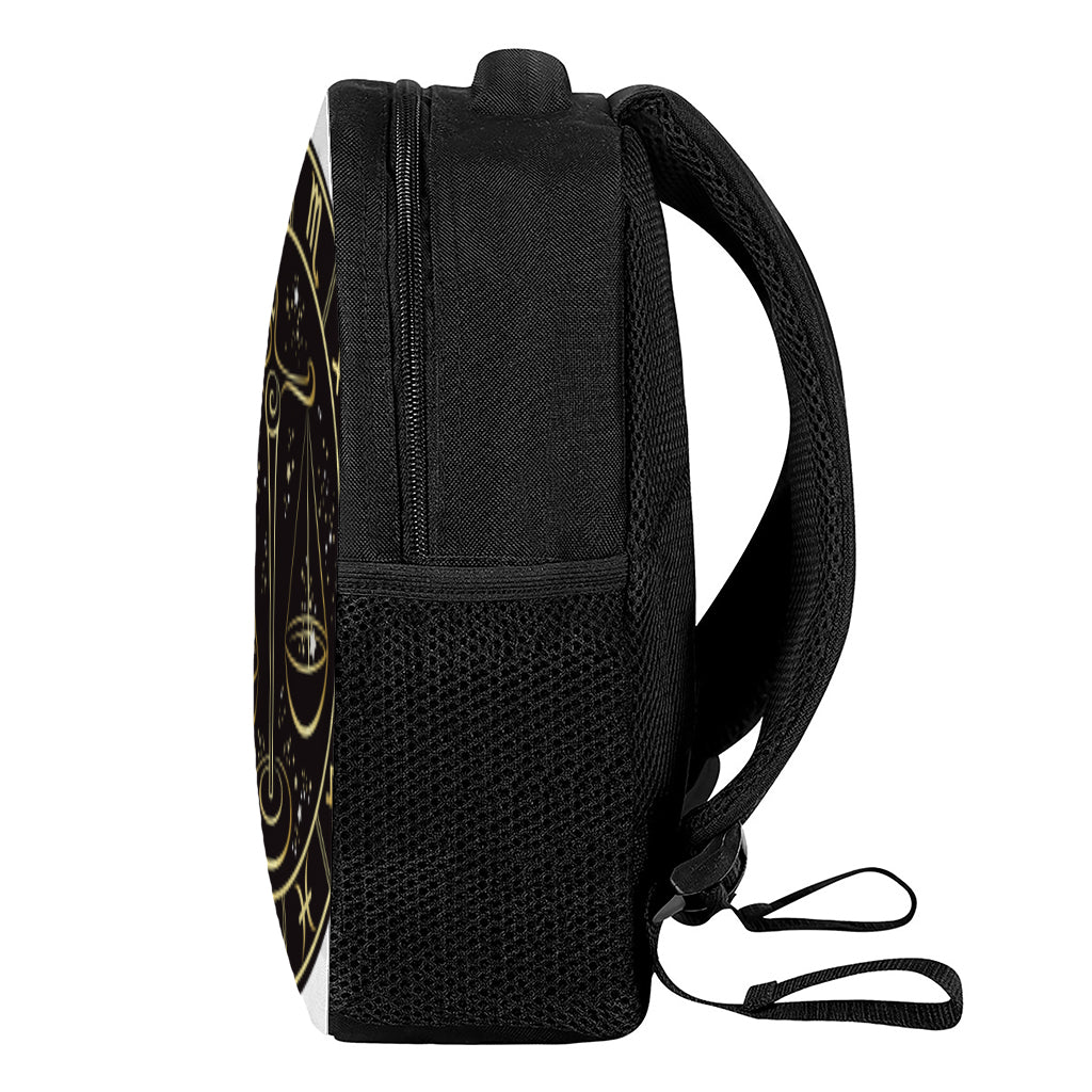Gold And Black Libra Sign Print Casual Backpack