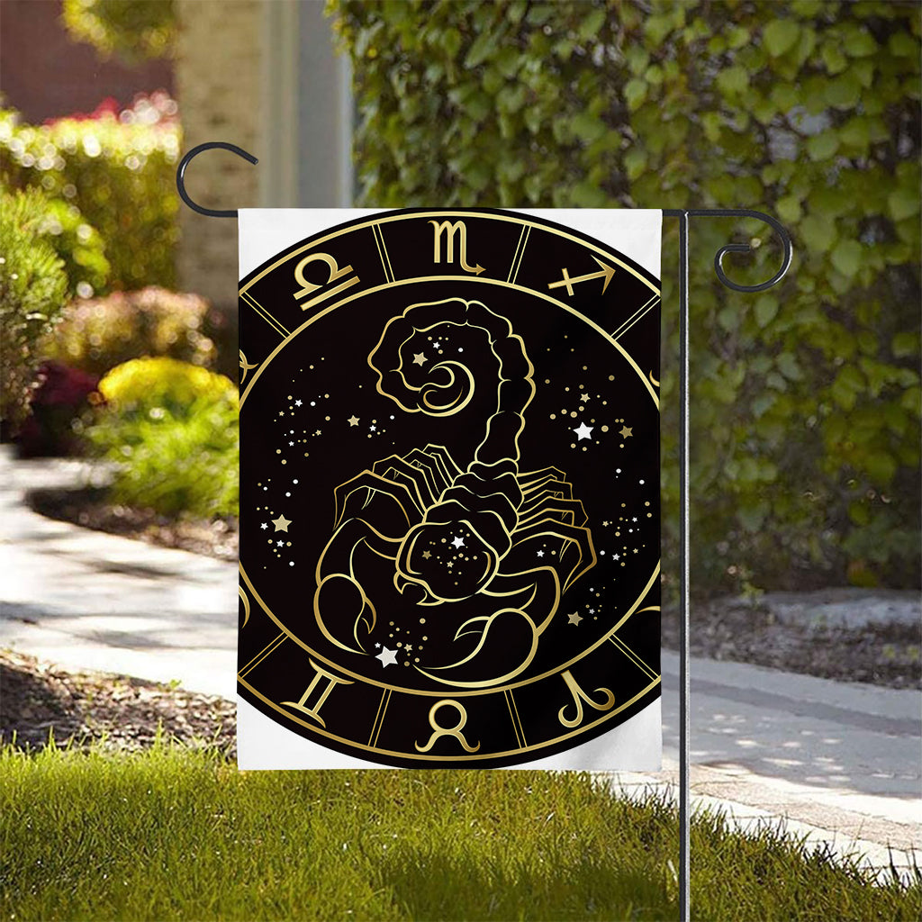 Gold And Black Scorpio Sign Print House Flag