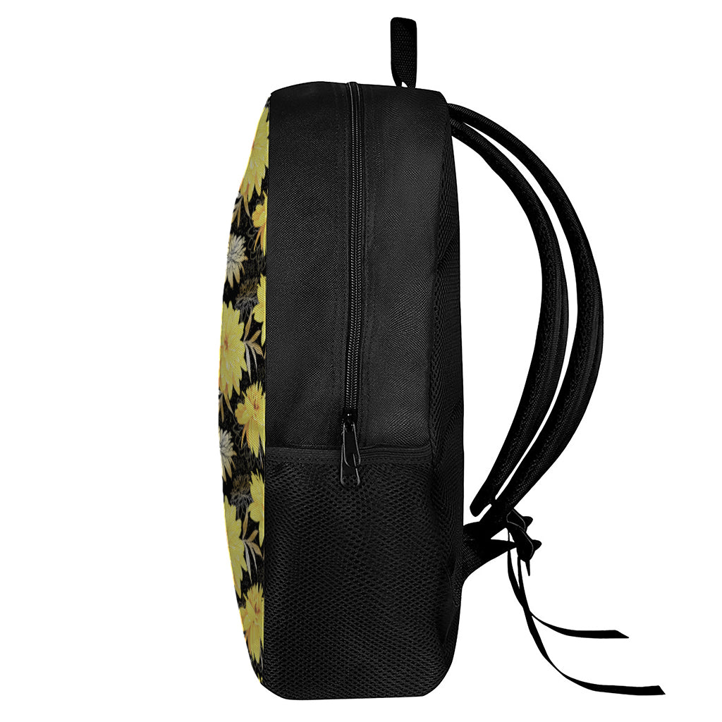 Gold And Yellow Floral Print 17 Inch Backpack