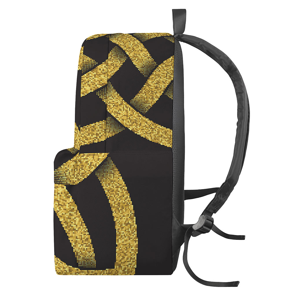 Gold Celtic Knot Symbol Print Backpack