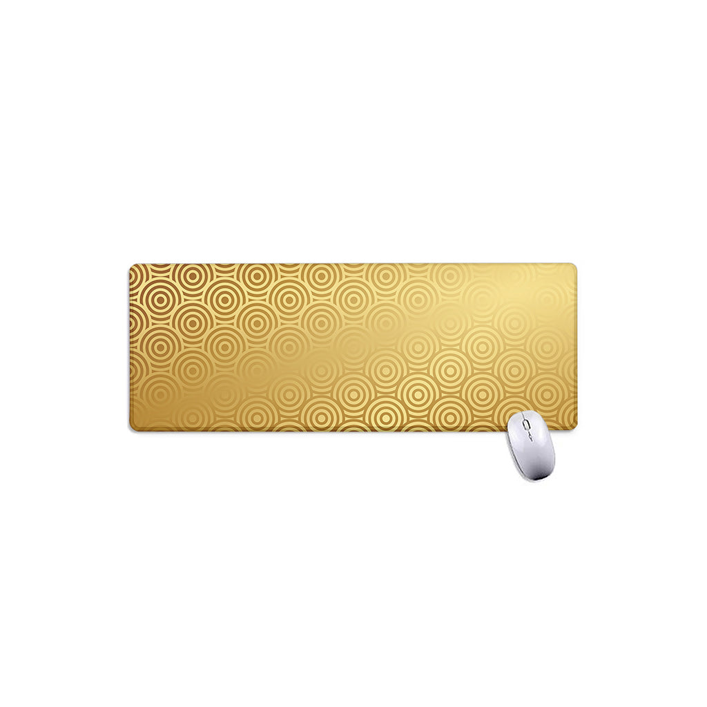 Gold Chinese Pattern Print Extended Mouse Pad