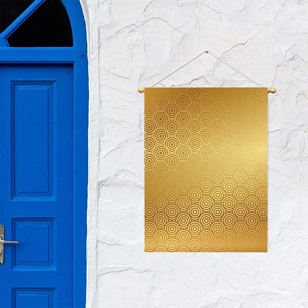 Gold Chinese Pattern Print Garden Flag
