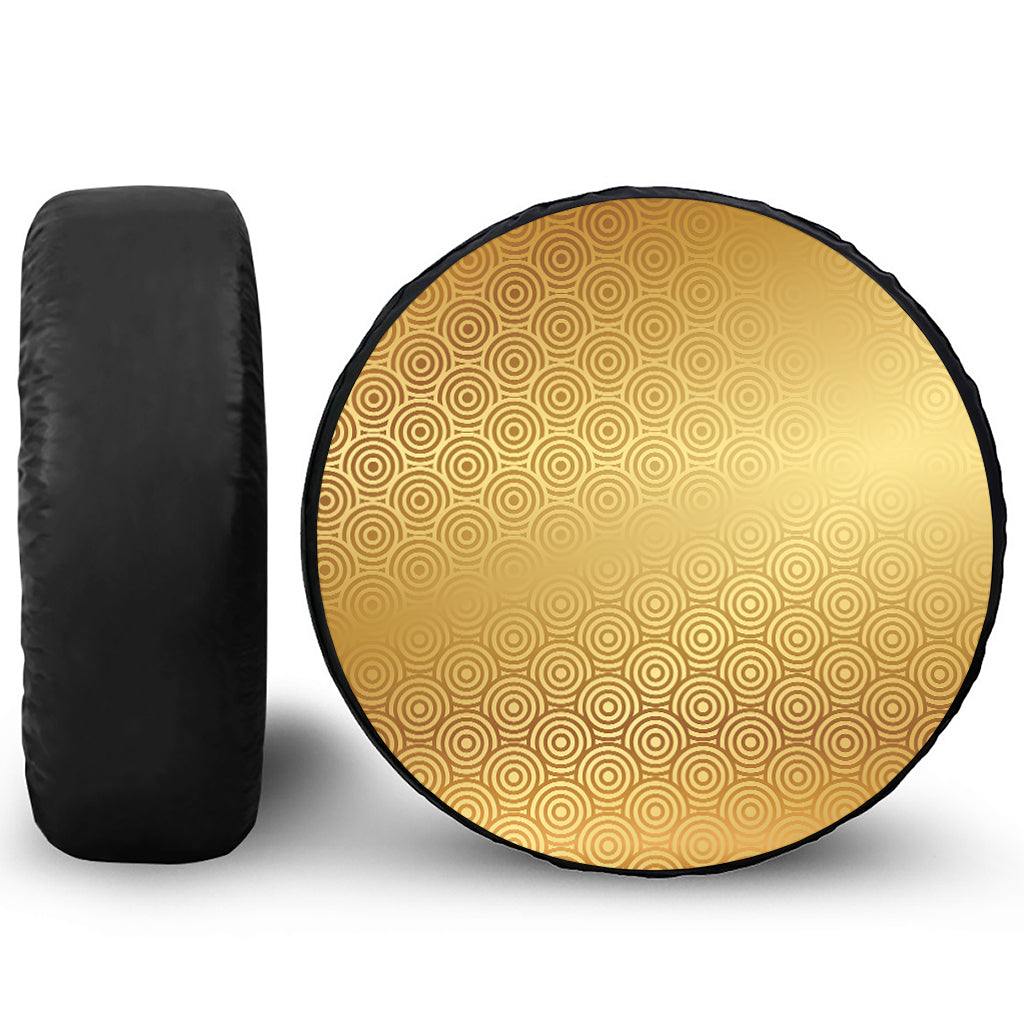 Gold Chinese Pattern Print Tire Cover