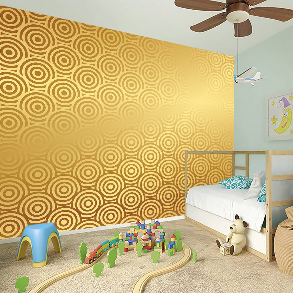 Gold Chinese Pattern Print Wall Sticker