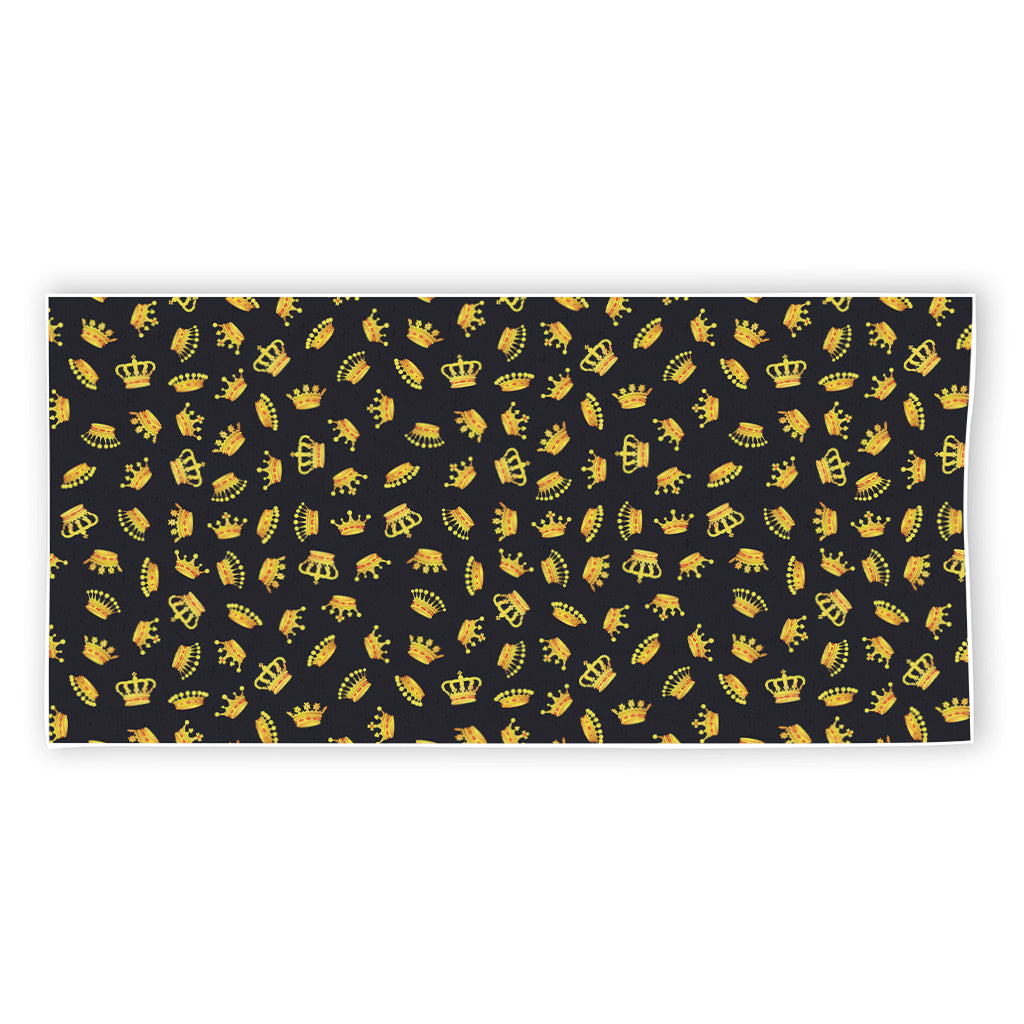 Gold Crown Pattern Print Beach Towel