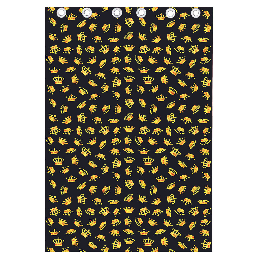 Gold Crown Pattern Print Curtain