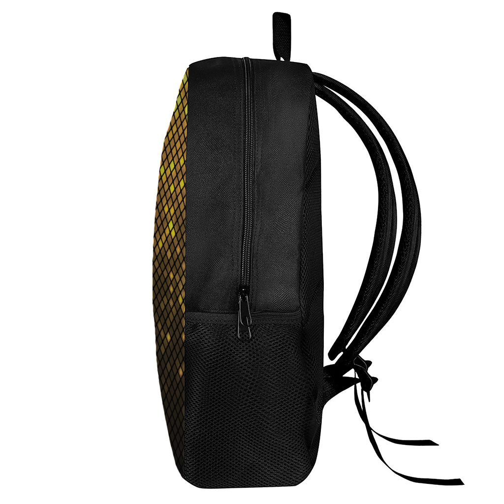Gold Disco Lights Pattern Print 17 Inch Backpack