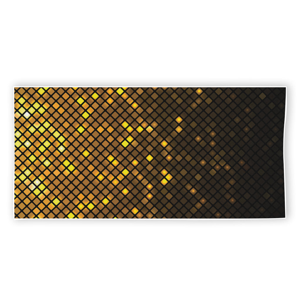 Gold Disco Lights Pattern Print Beach Towel