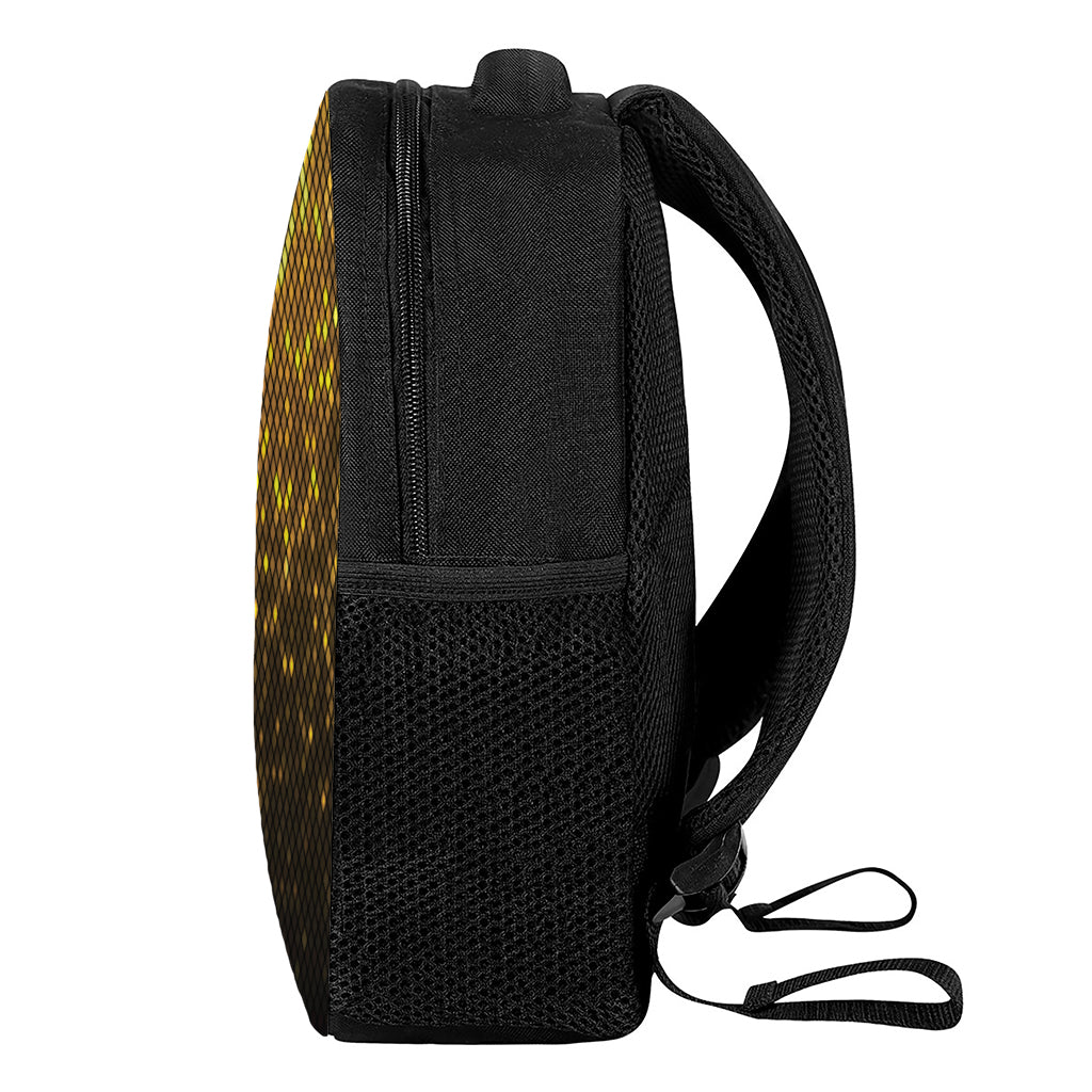 Gold Disco Lights Pattern Print Casual Backpack