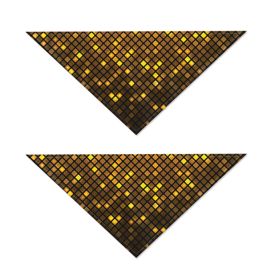 Gold Disco Lights Pattern Print Dog Bandana