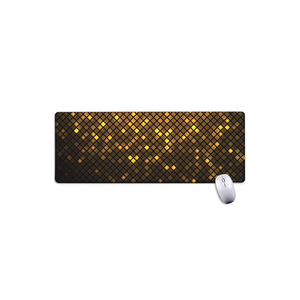 Gold Disco Lights Pattern Print Extended Mouse Pad