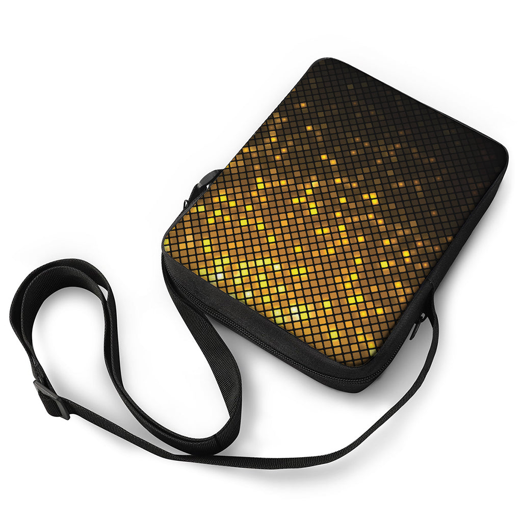 Gold Disco Lights Pattern Print Rectangular Crossbody Bag