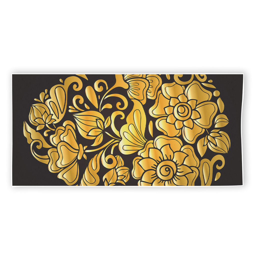 Gold Easter Egg Print Beach Towel