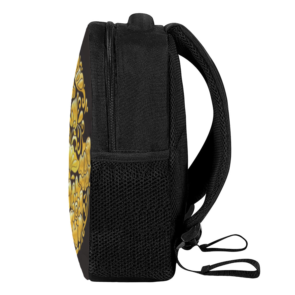 Gold Easter Egg Print Casual Backpack
