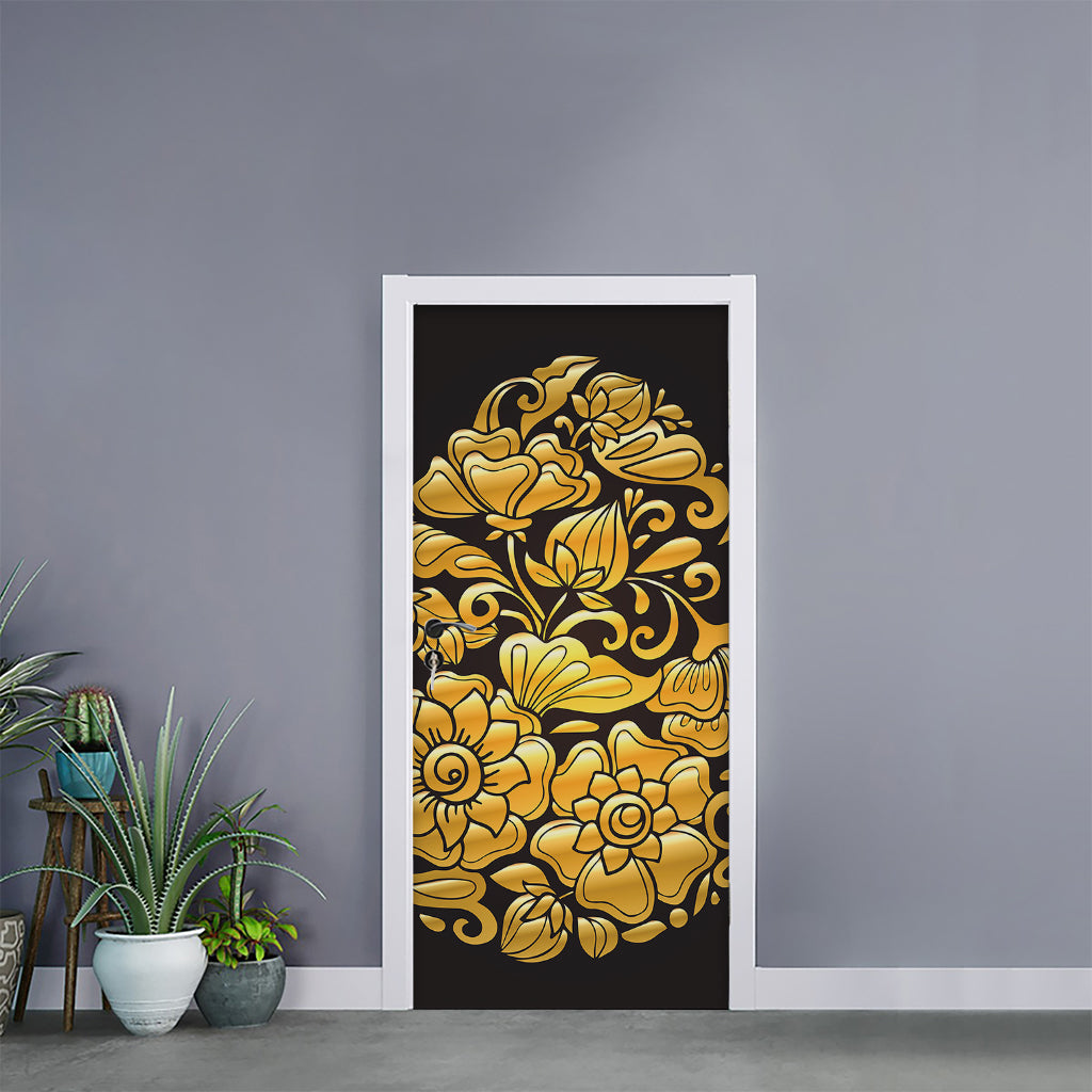 Gold Easter Egg Print Door Sticker