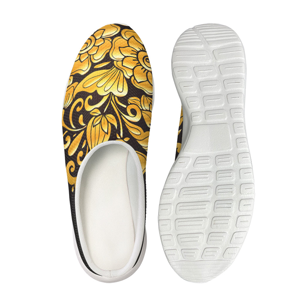 Gold Easter Egg Print Mesh Casual Shoes