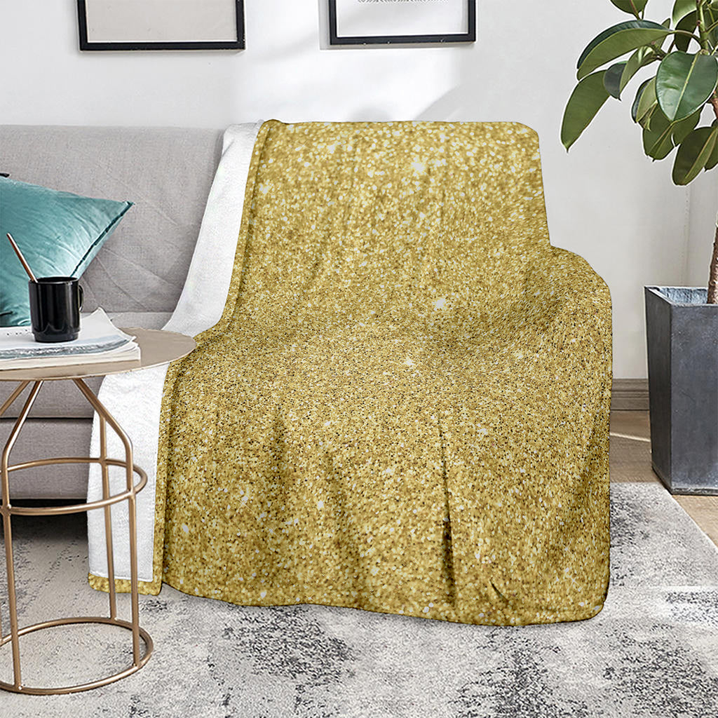Gold (NOT Real) Glitter Print Blanket