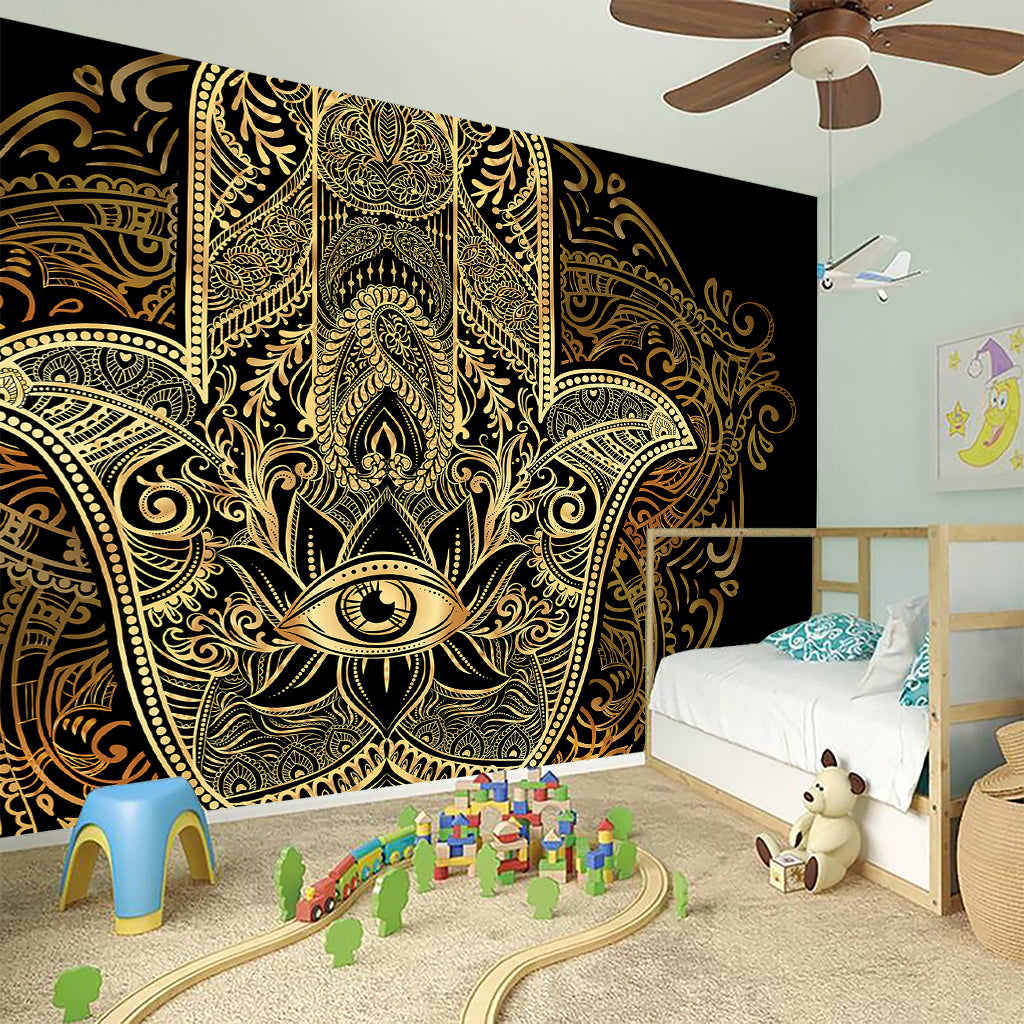 Gold Hamsa Hand Print Wall Sticker