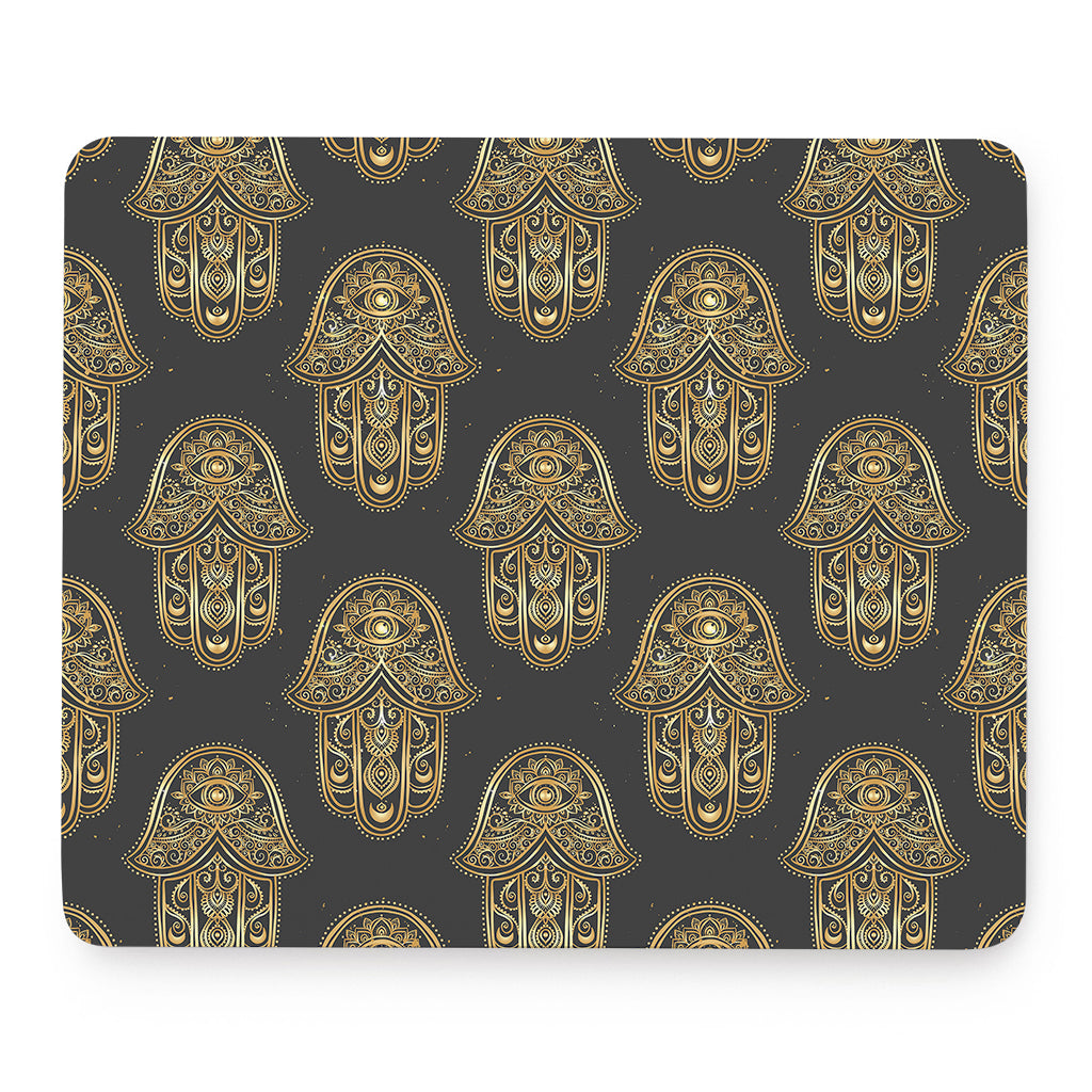 Gold Hamsa Pattern Print Mouse Pad