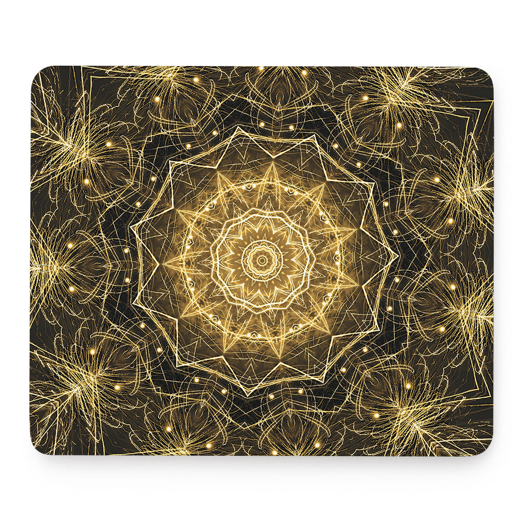 Gold Kaleidoscope Print Mouse Pad