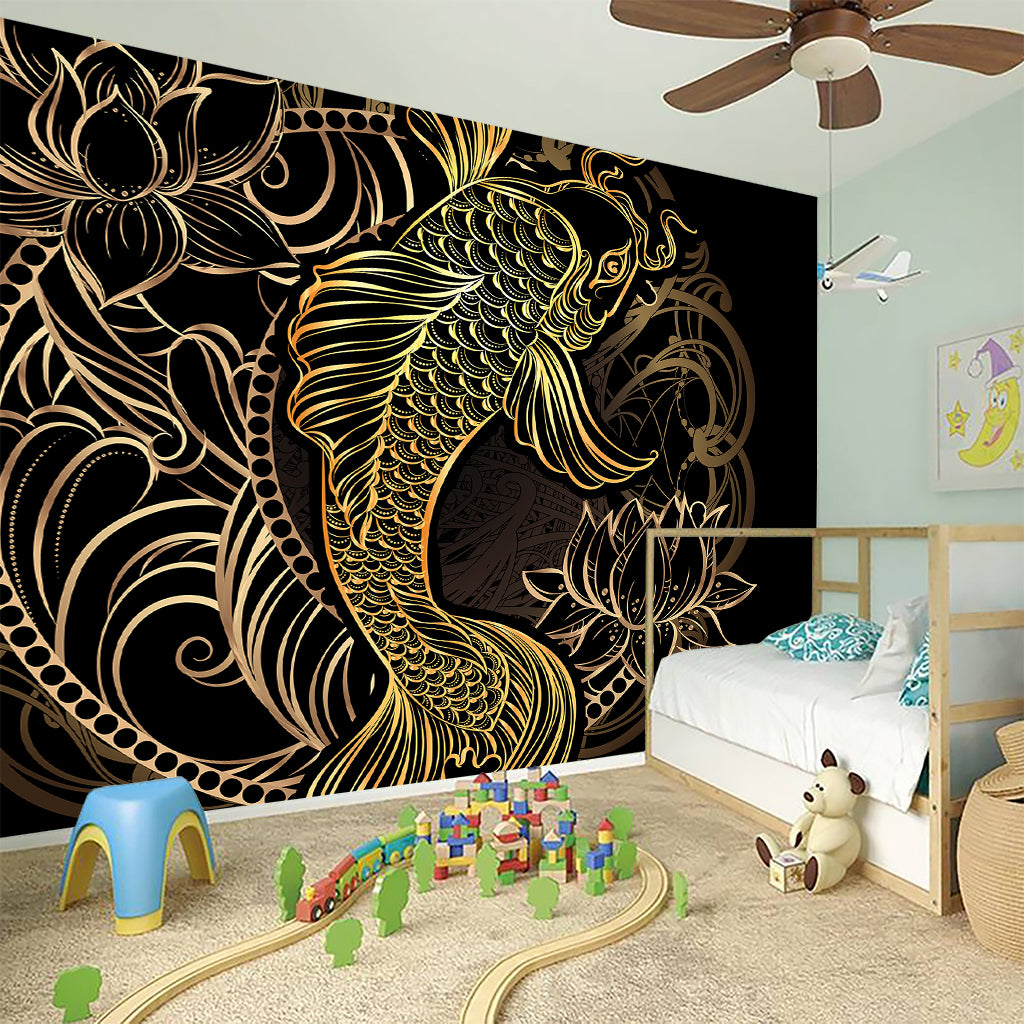 Gold Koi Carp Fish Print Wall Sticker