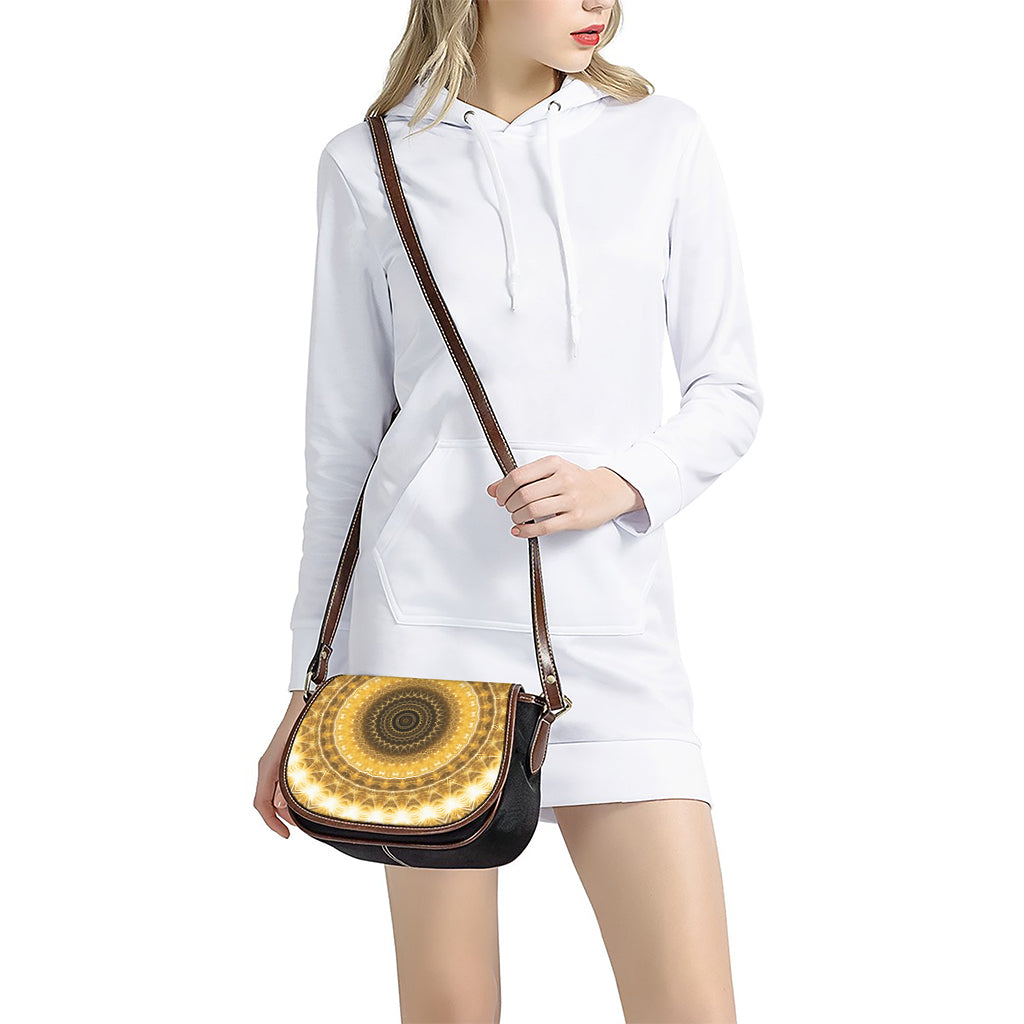 Gold Lights Kaleidoscope Print Saddle Bag