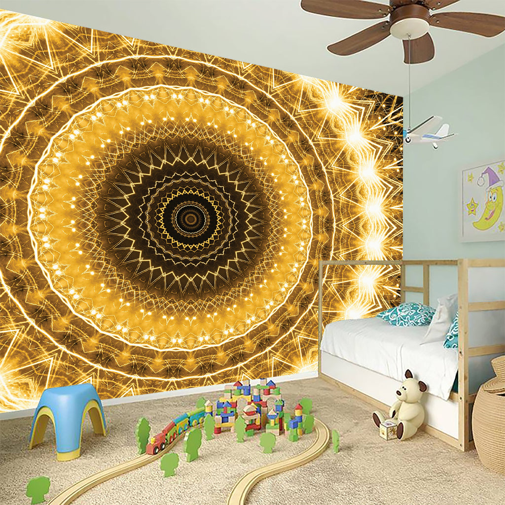 Gold Lights Kaleidoscope Print Wall Sticker
