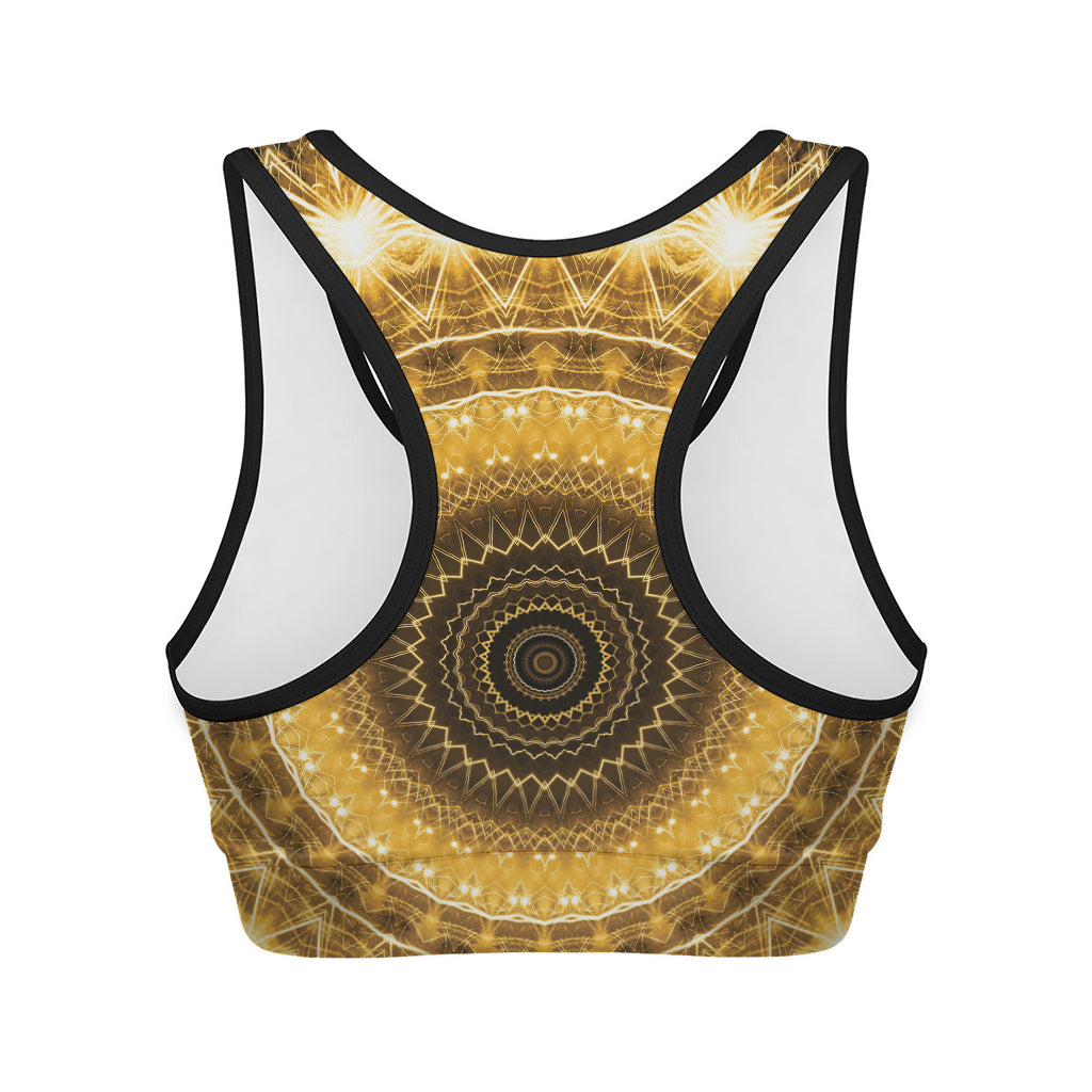 Gold Lights Kaleidoscope Print Women's Sports Bra