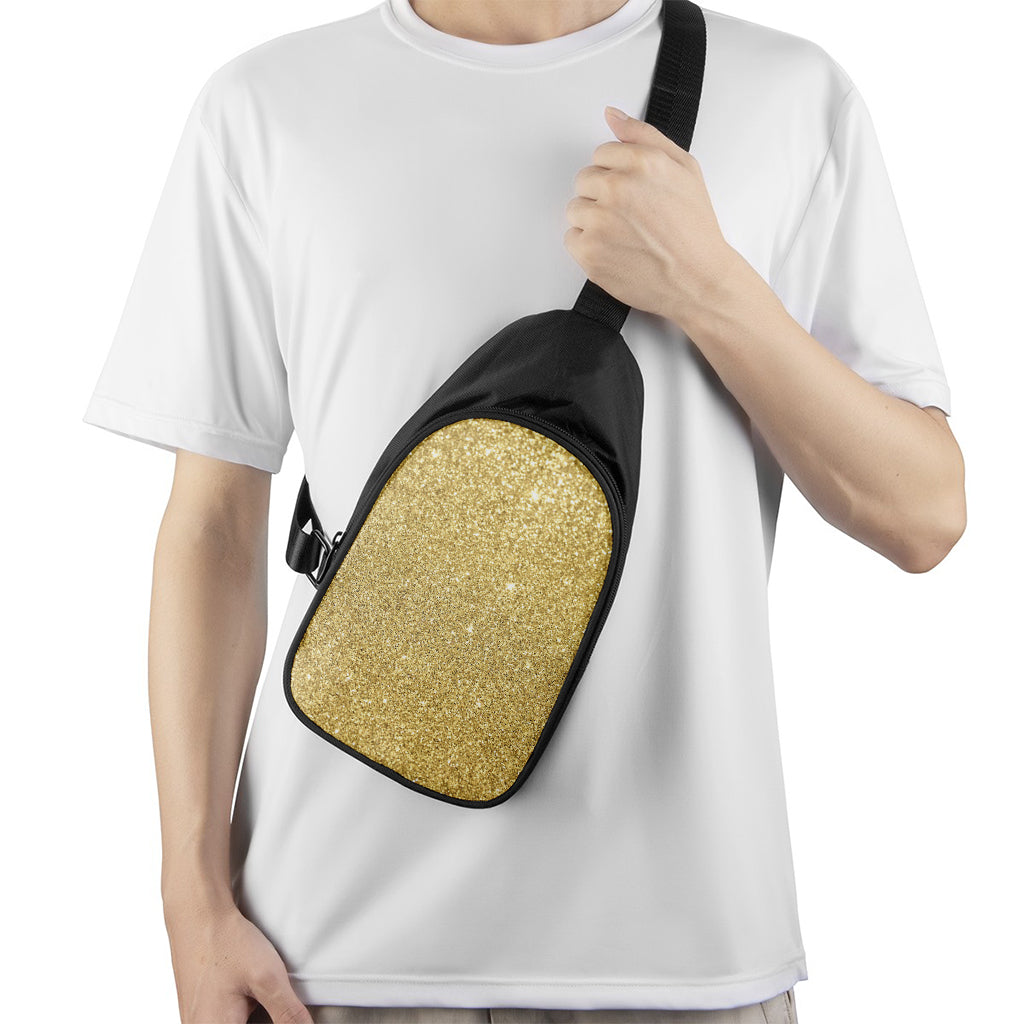 Gold (NOT Real) Glitter Print Chest Bag