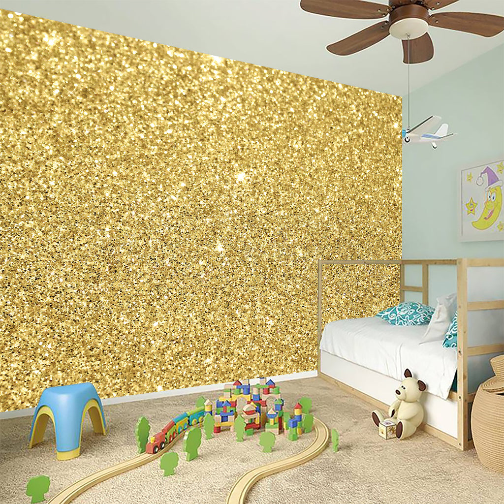 Gold (NOT Real) Glitter Print Wall Sticker