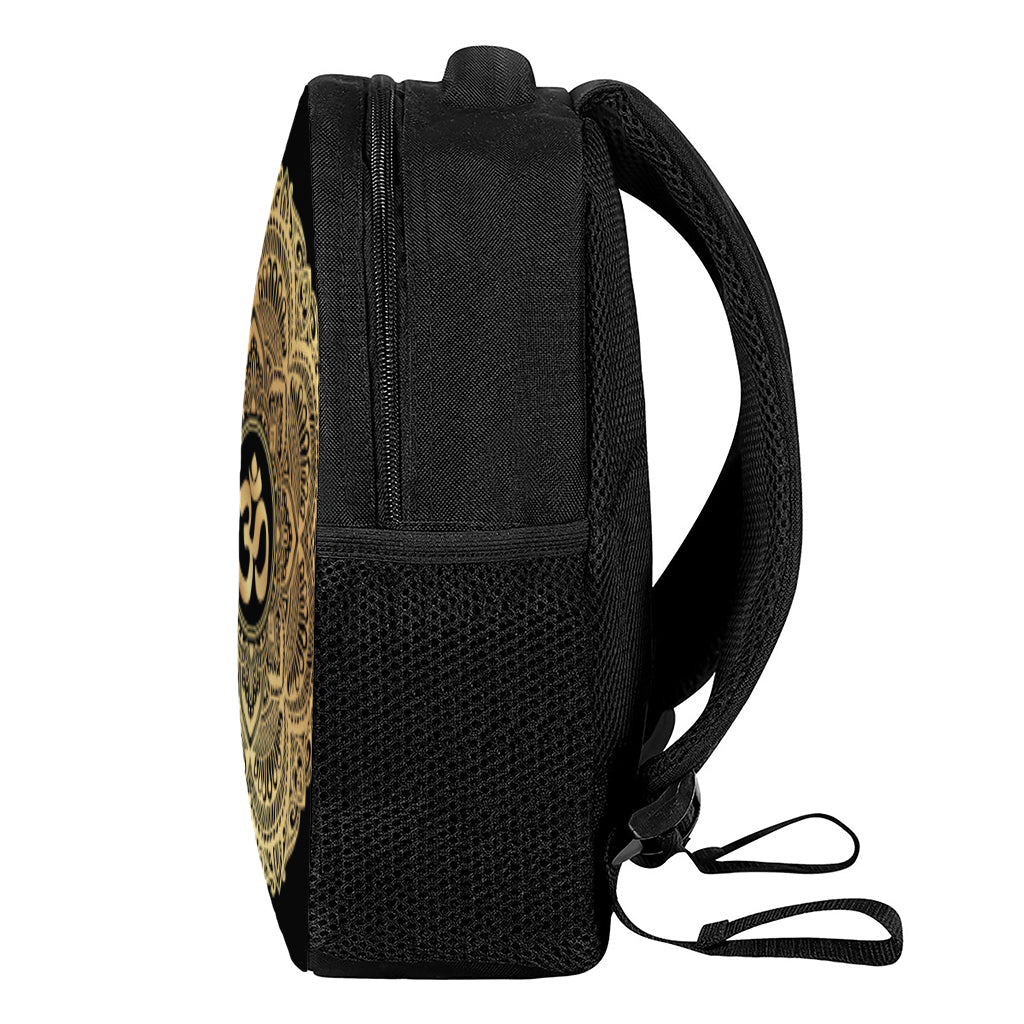 Gold Om Mandala Print Casual Backpack