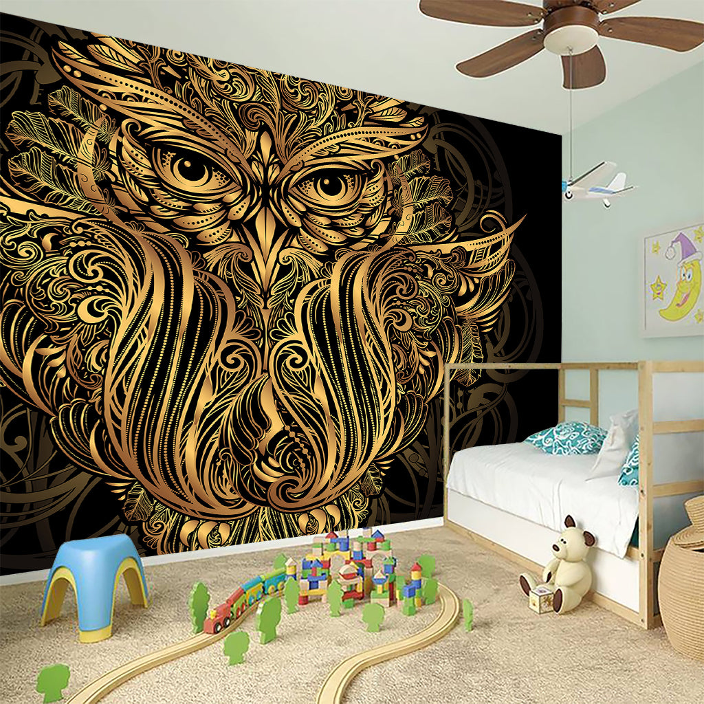 Gold Owl Spirit Print Wall Sticker