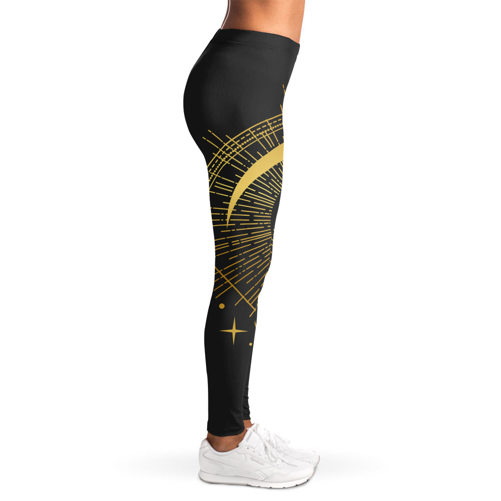 Gold Sagittarius Sign Print Women's Leggings