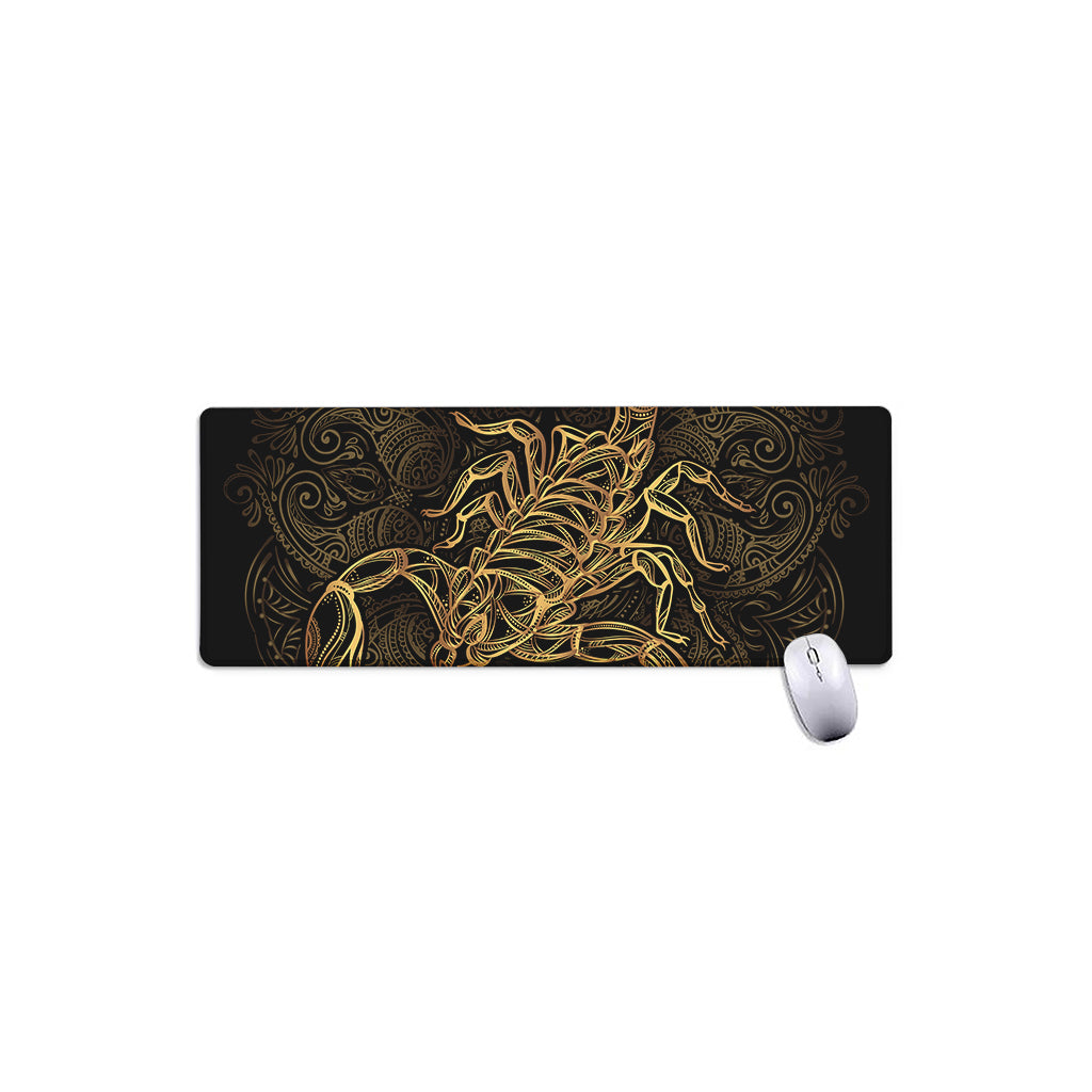 Gold Scorpio Print Extended Mouse Pad