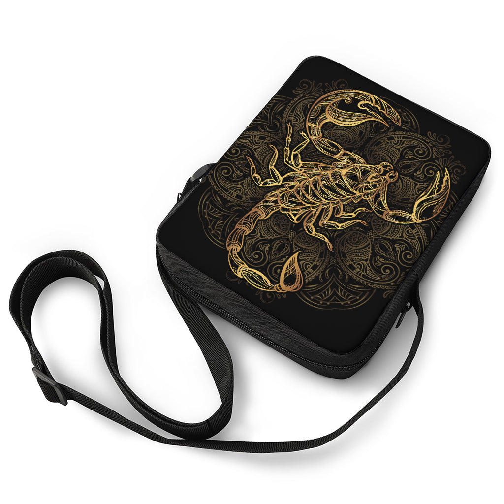 Gold Scorpio Print Rectangular Crossbody Bag