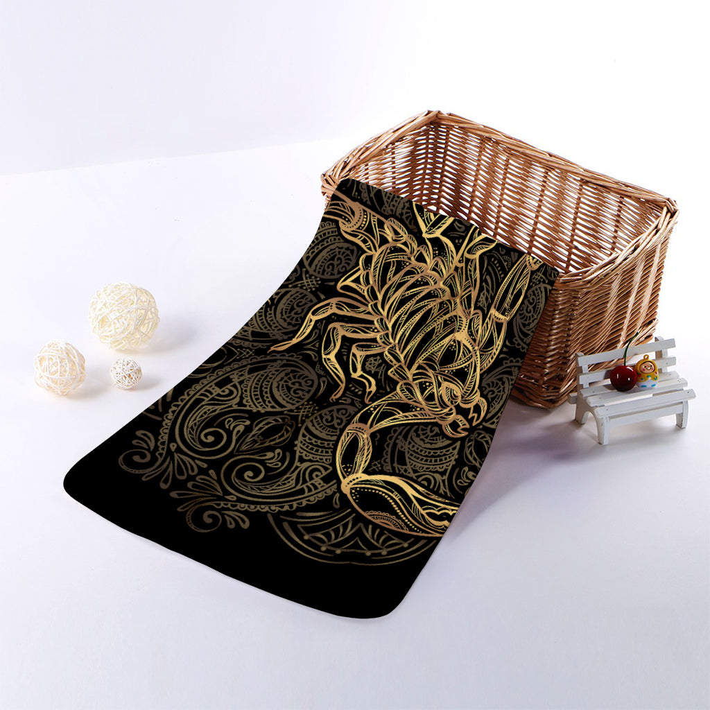 Gold Scorpio Print Towel