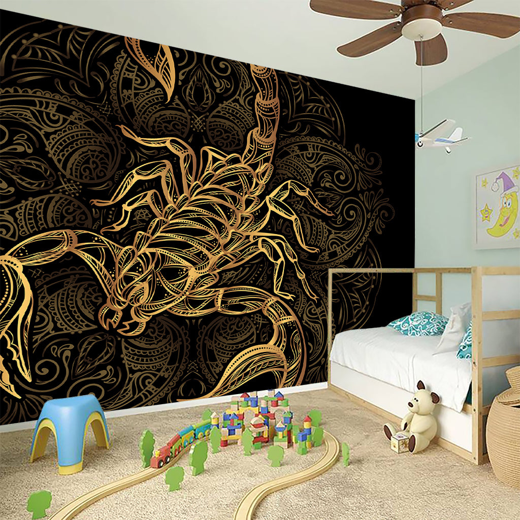 Gold Scorpio Print Wall Sticker
