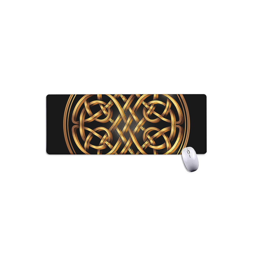 Golden Celtic Knot Print Extended Mouse Pad